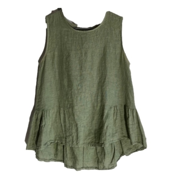 Francesca Bettini Tops - Francesca Bettini 100% Linen sleeveles  top/ Green. Size small